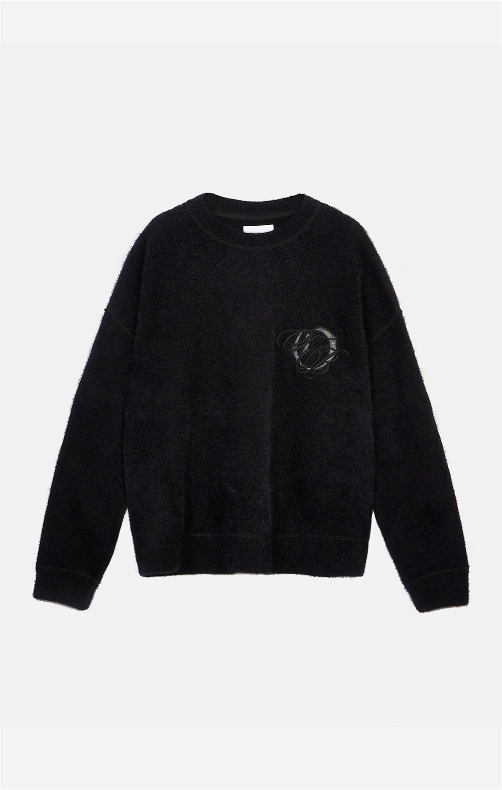 LEATHER APPLIQUE KNIT SWEATSHIRT - ONLY THE BLIND™